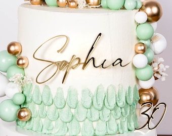 Cake charm, Cake charms, Name cake topper, Birthday Cake,  Acrylic name cake decoration, Happy Birthday cake charm, Gold acrylic