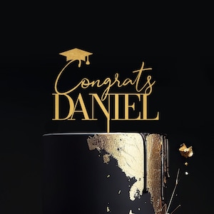 Topper per torta di laurea personalizzato, topper per torta di laurea, topper per torta di congratulazioni per laureati, topper per torta con nome in acrilico, decorazioni per festa di laurea