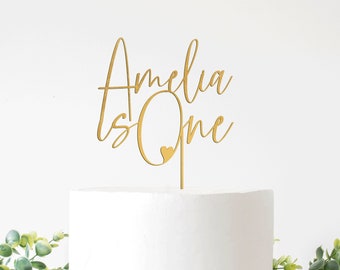 One birthday cake topper, First birthday cake topper, One cake topper, Kids name cake topper, Cake topper kids