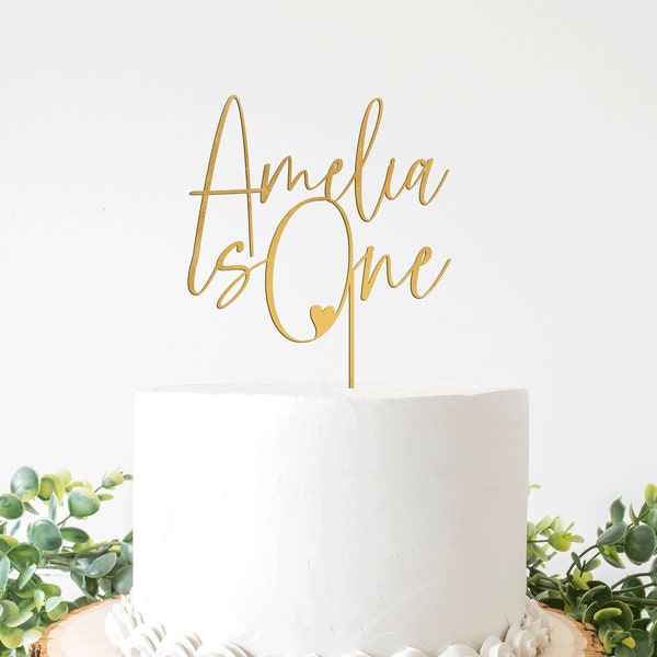 Un topper per torta di compleanno, Topper per torta del primo compleanno, Un topper per torta, Topper per torta con nome per bambini, Cake topper per bambini