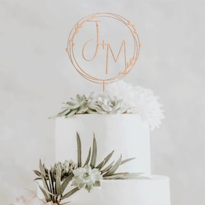 Gold monogram wedding cake topper Personalized,Custom initials cake topper,Mr and Mrs cake topper, Anniversary Baptism cake topper image 8