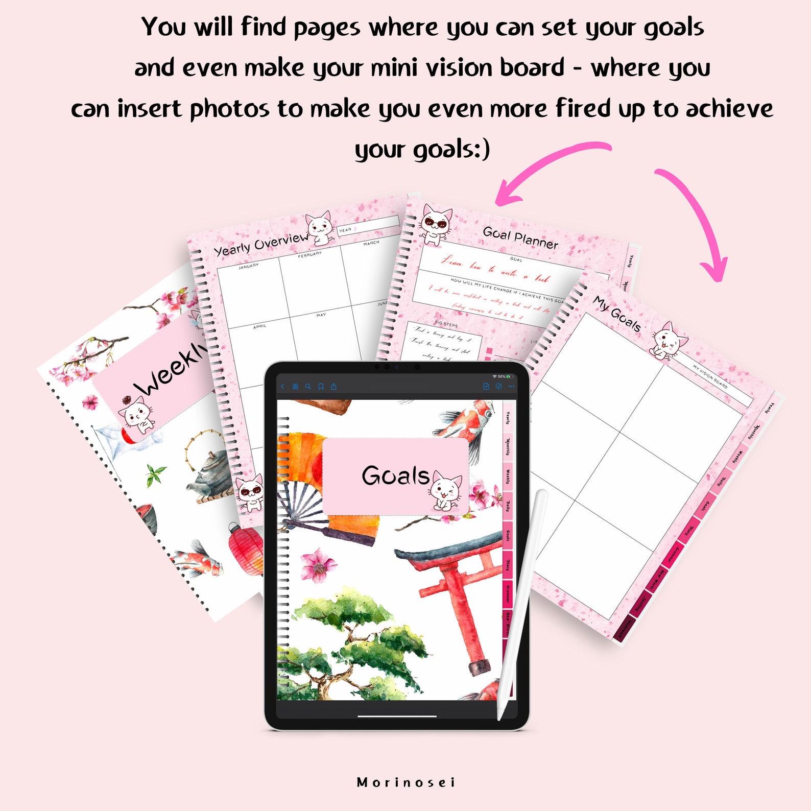 Japanese style digital planner for students kawaii planner Etsy