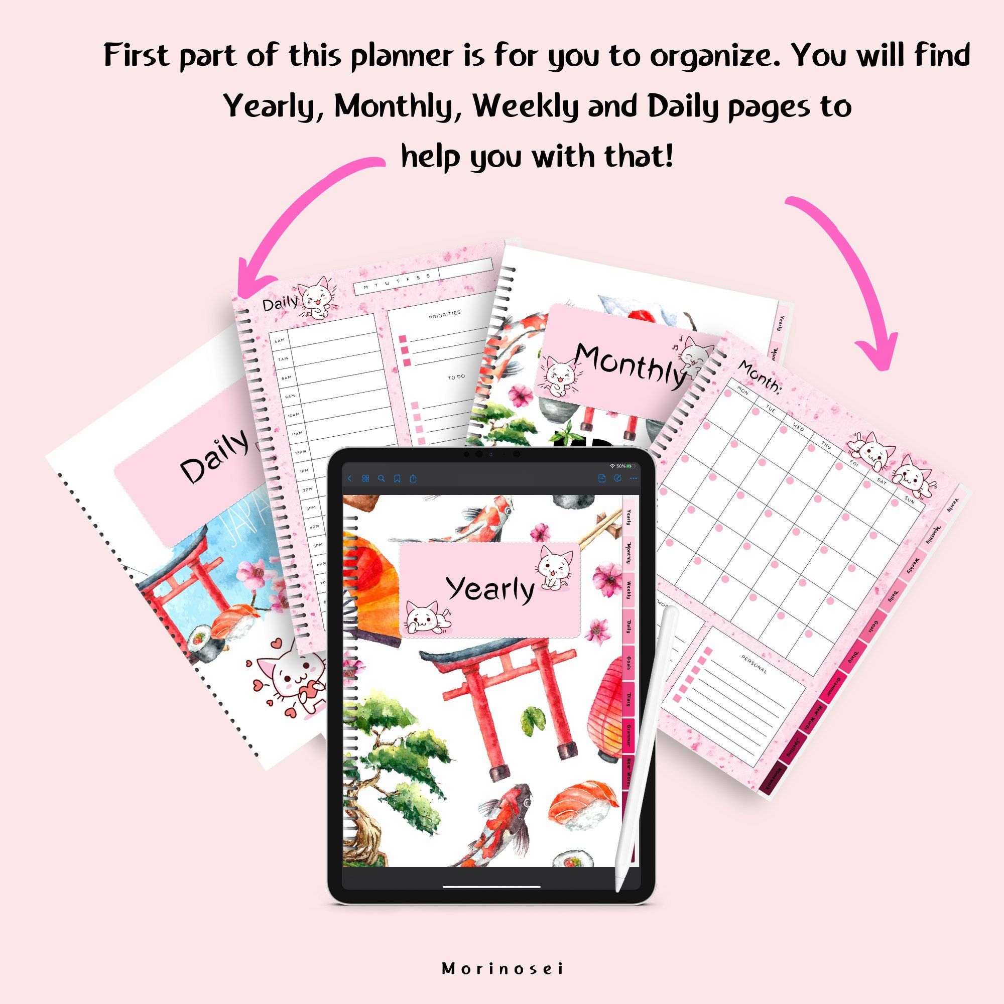 Japanese style digital planner for students kawaii planner Etsy