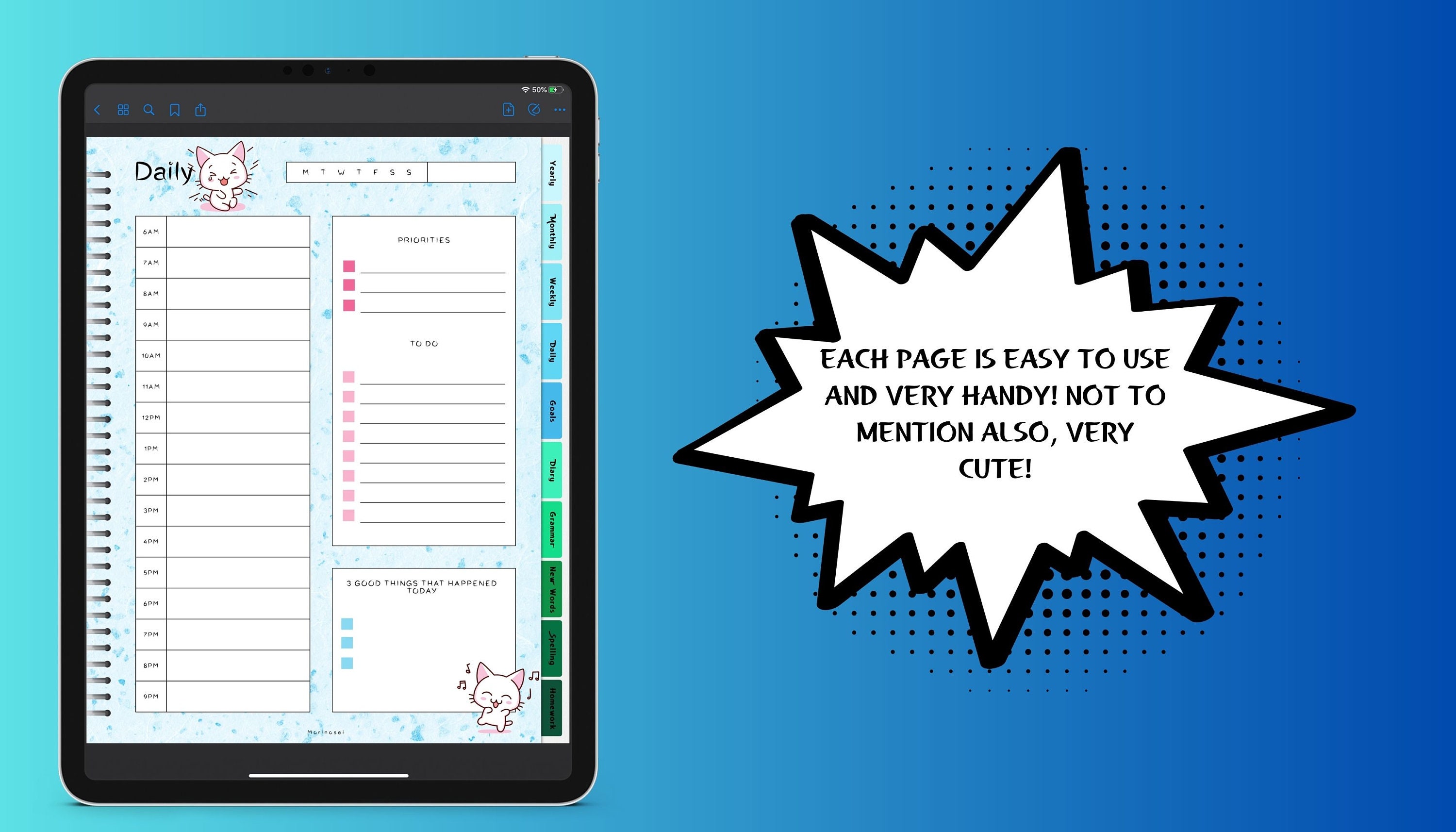 Digital Planner , Japanese Style Planner, Digital Language Study ...