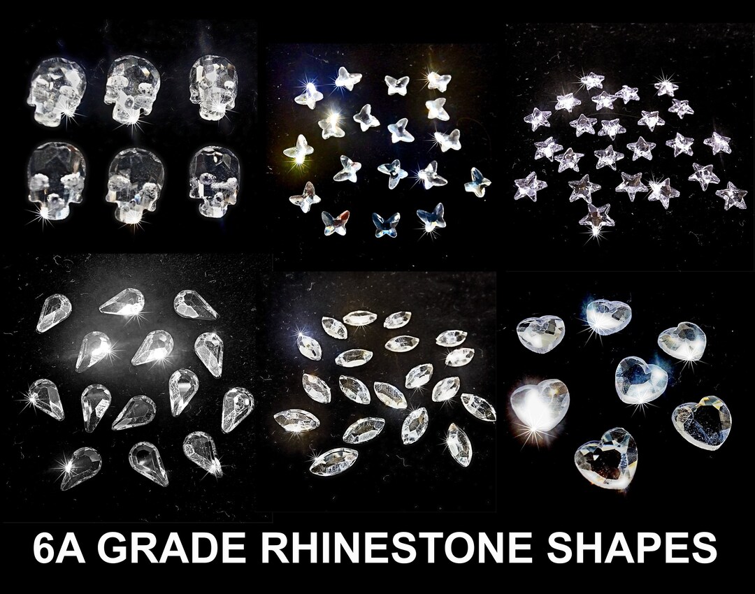6A Hotfix Rhinestone Shapes – Hearts, Stars, Skulls - Etsy