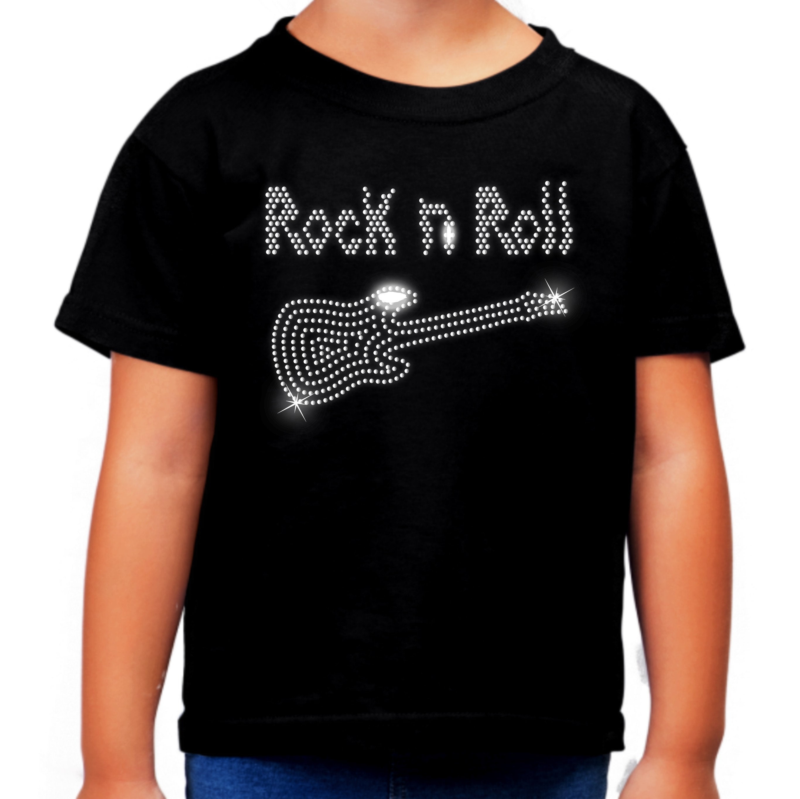トップス DIANTE RHINESTONE VINTAGE TEE Graceland Guitar Rhinestone Embellished Women's V-Neck T