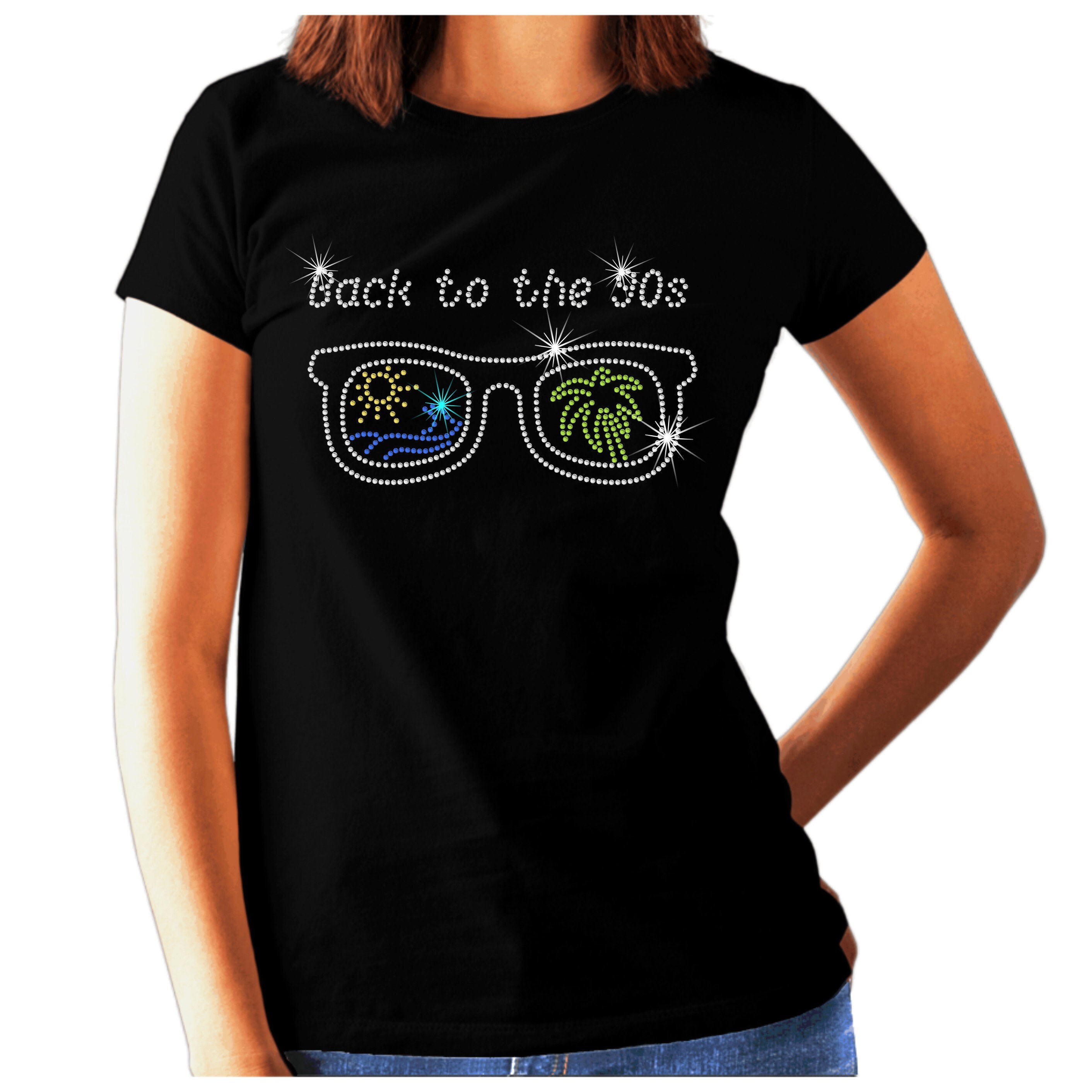 Womens 1970s Back to the 70s Rhinestone T Shirt - Seventies