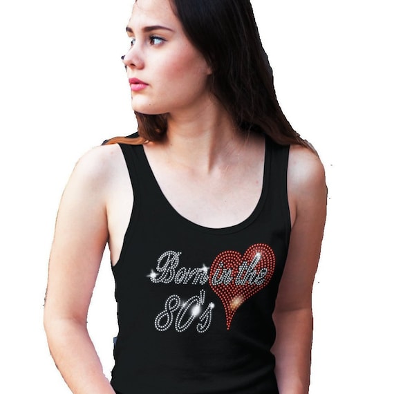 all sizes 8 to 16 EIGHTIES 80s MUSIC VESTS TANK TOPS RHINESTUD DESIGN