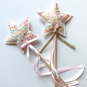 Liberty fabric wand, wishing wand, fairy wand, soft play wand, dress up accessories
