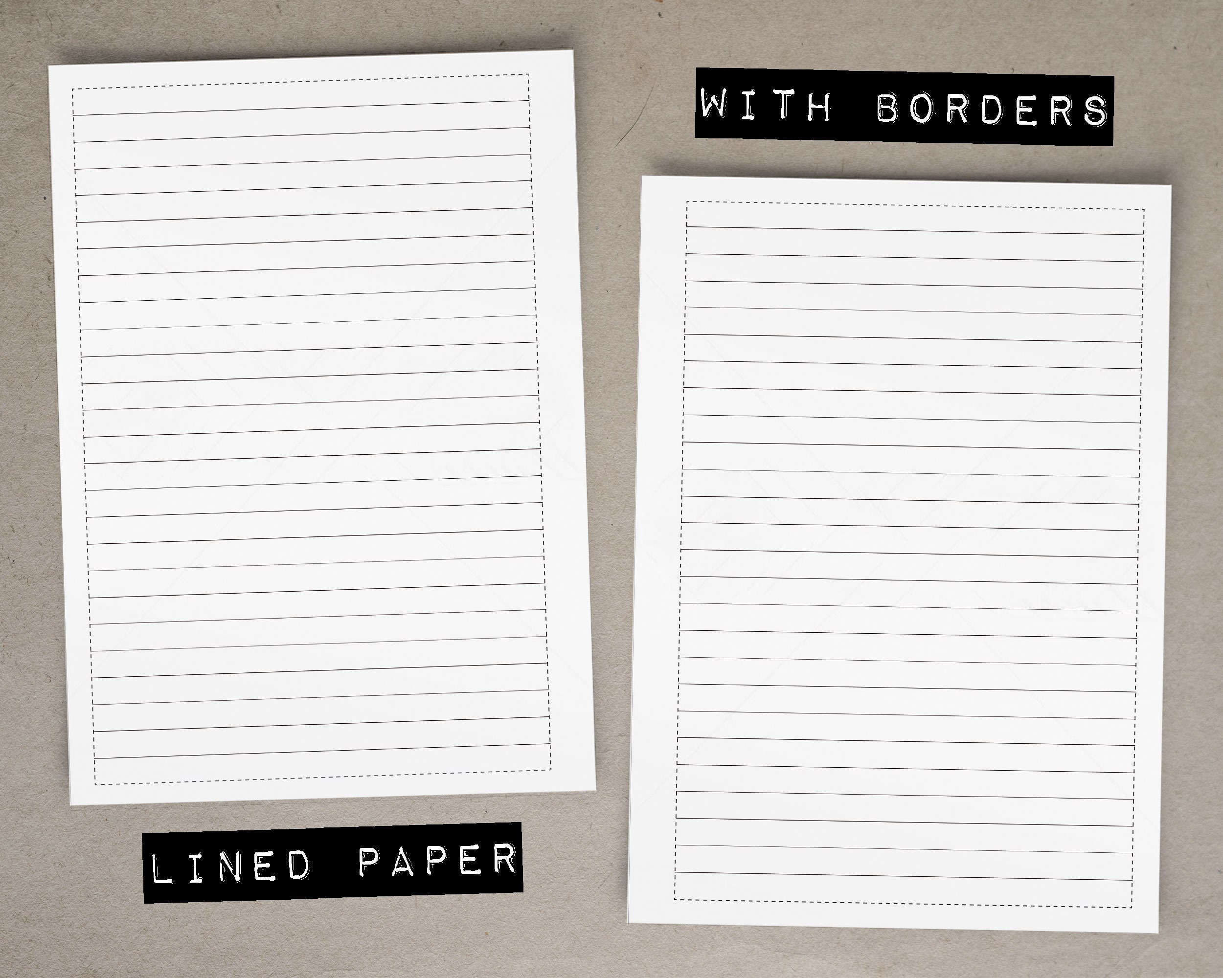 Printable Note Paper / A5 Lined Paper / Dotted Grid Paper / Lined Paper ...