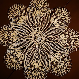 Very beautiful crocheted  tablecloth