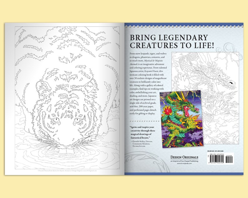 Download Mystical & Majestic Animals Coloring Book Fantasy Coloring | Etsy