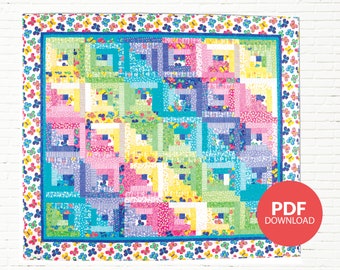 Pattern Download: Rainbow of Colors Quilt Printable Pattern - PDF Download