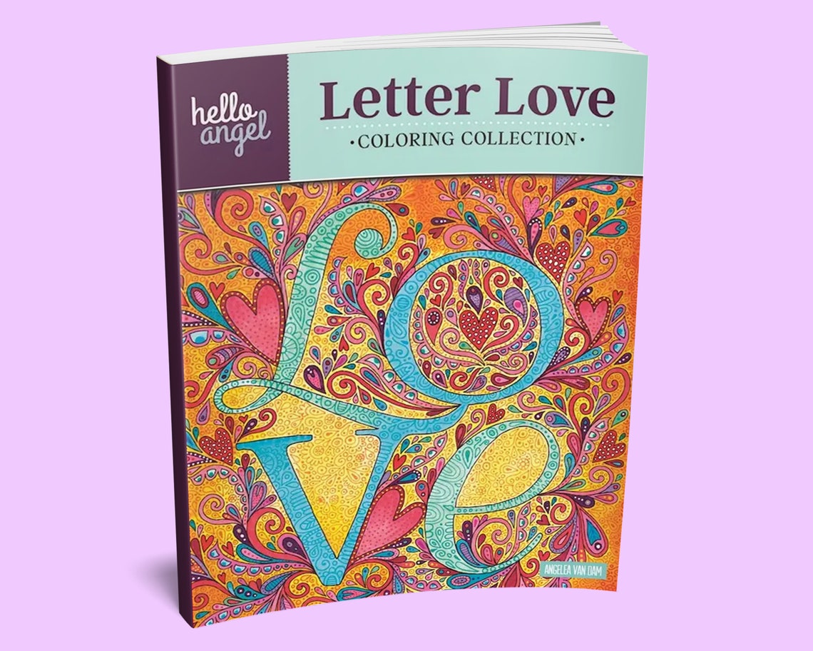Coloring Book: Hello Angel Letter Love Coloring Book Quote - Etsy