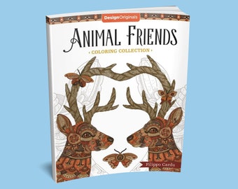 Coloring Book: Animal Friends Coloring Book - Adult Coloring Book - Animal Coloring Book