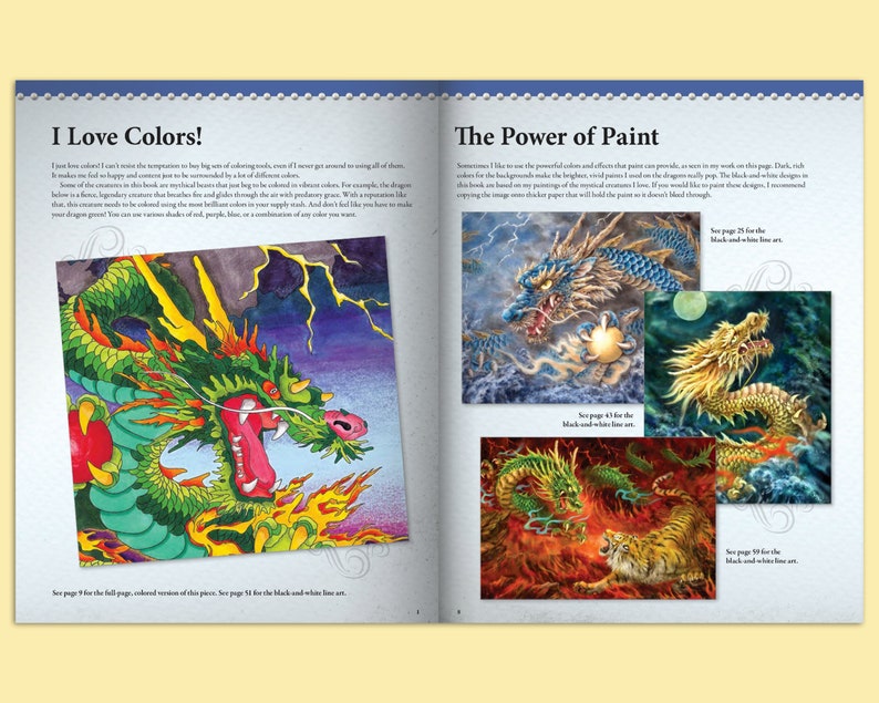 Download Mystical & Majestic Animals Coloring Book Fantasy Coloring | Etsy