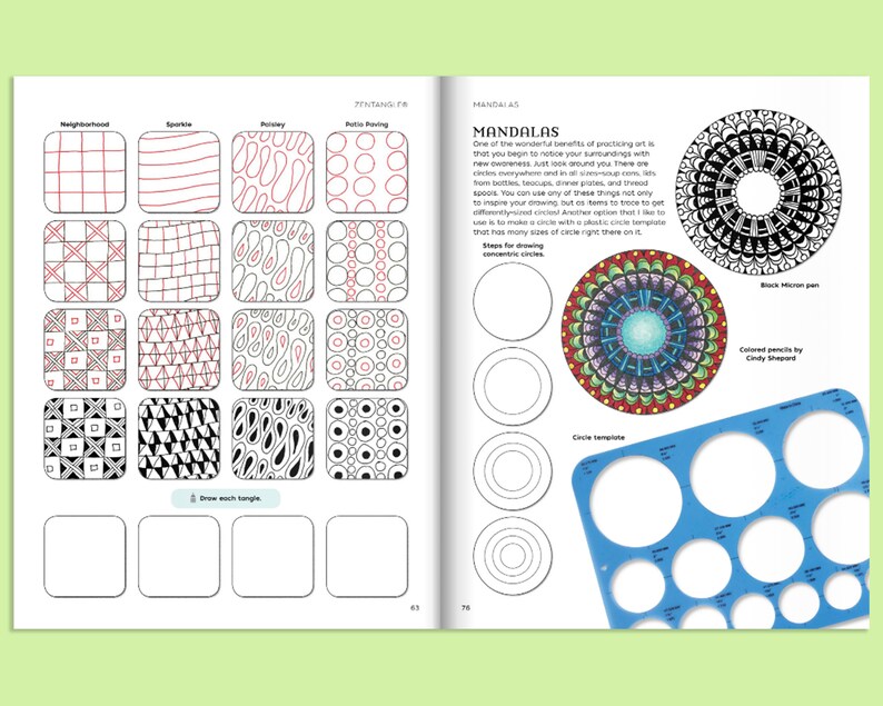 Zen Drawing Workbook Zentangle Book Doodling Gifts Etsy