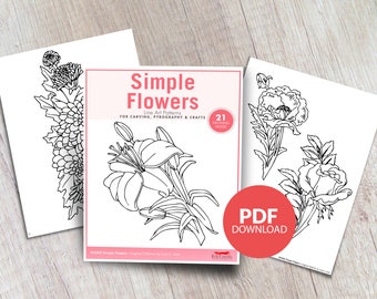 Patterns: Simple Flowers Printable Patterns - PDF Download