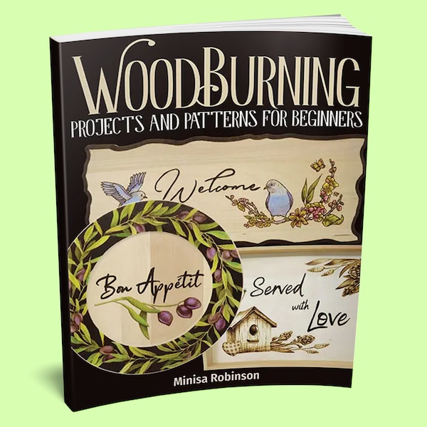 Book: Woodburning Projects and Patterns for Beginners Book - Pyrography Book - Woodburning Book - Pyrography Gift - Woodworking Gift