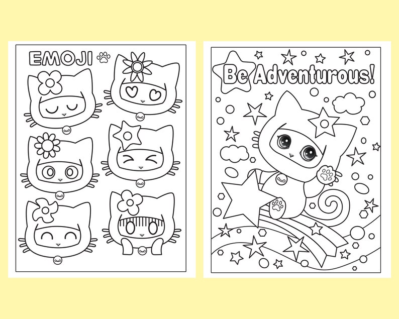 Ninja Kitties Great Adventures Coloring Book Cat Coloring | Etsy