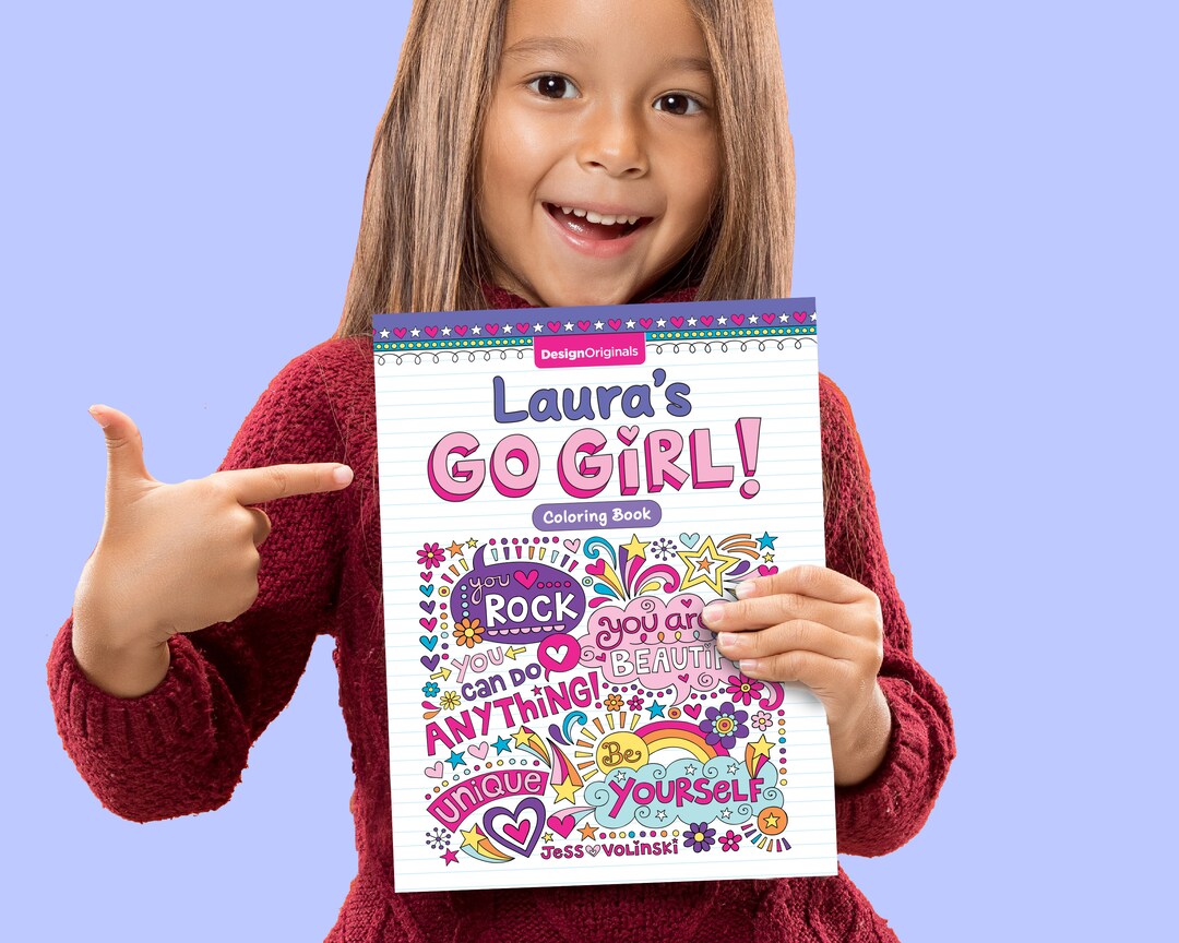 Personalized Coloring Book: Notebook Doodles Personalized Go Girl ...