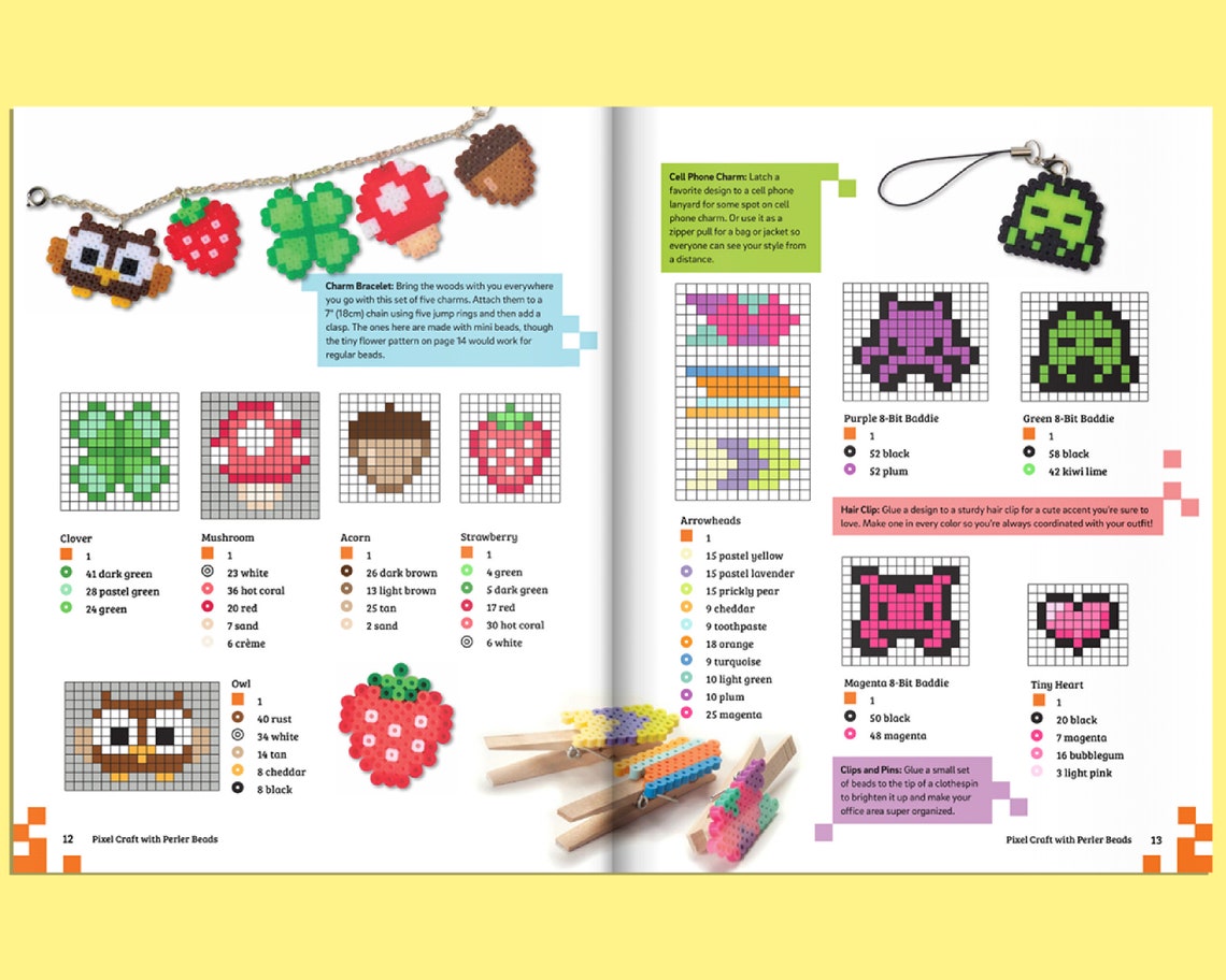 Pixel Craft with Perler Beads Book Perler Bead Patterns Etsy