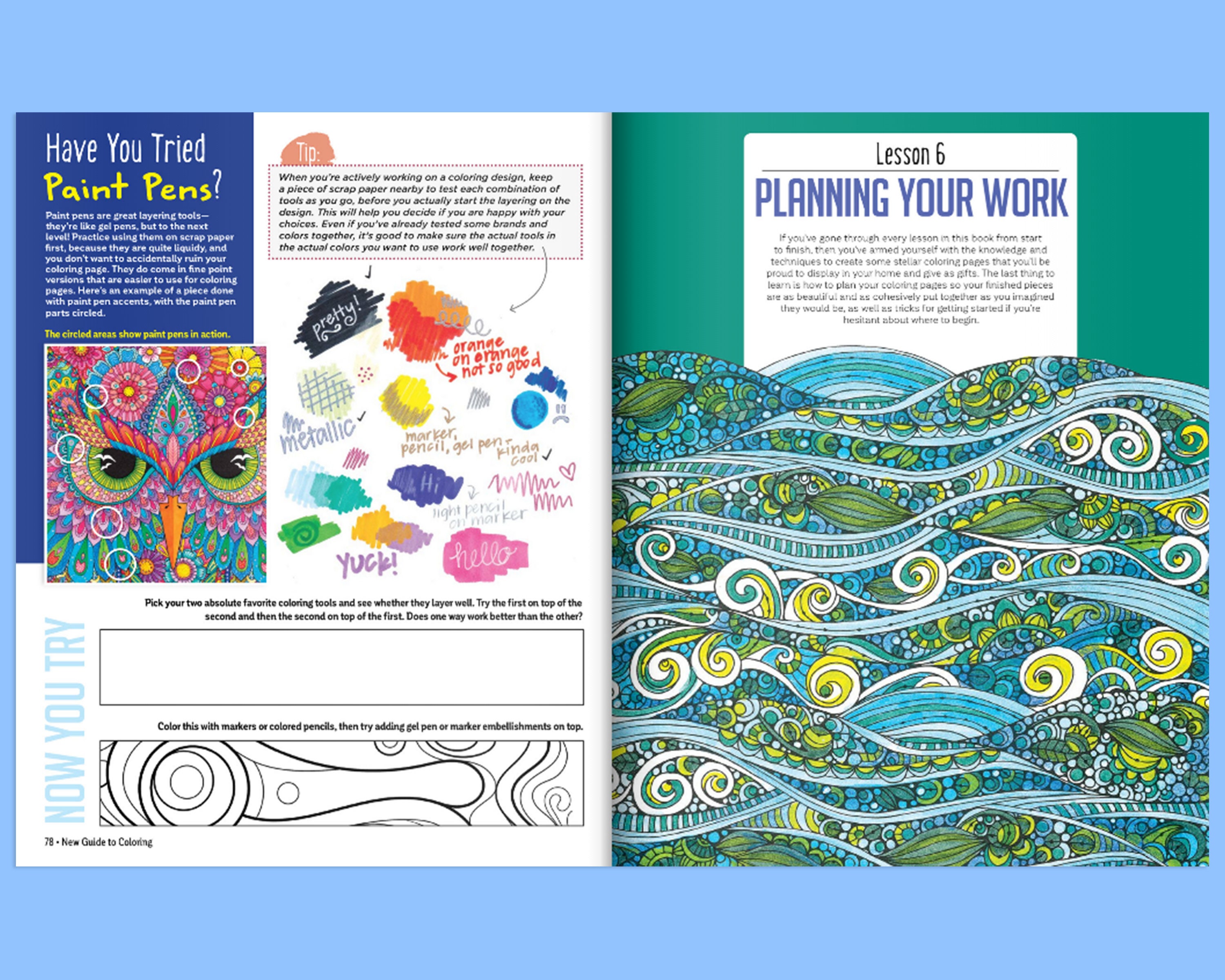 Adult Coloring Book 3: Pages One-Sided for Gel Pen and Marker Coloring