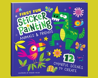 Book - First Fun Sticker Painting: Animals & Friends - 12 Colorful Scenes to Create  Paint-by-Sticker Art Designs for Kids Ages 4-6