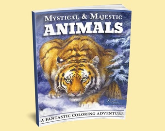 Coloring Book: Mystical & Majestic Animals Coloring Book - Fantasy Coloring Book - Mythical Creatures Coloring Book