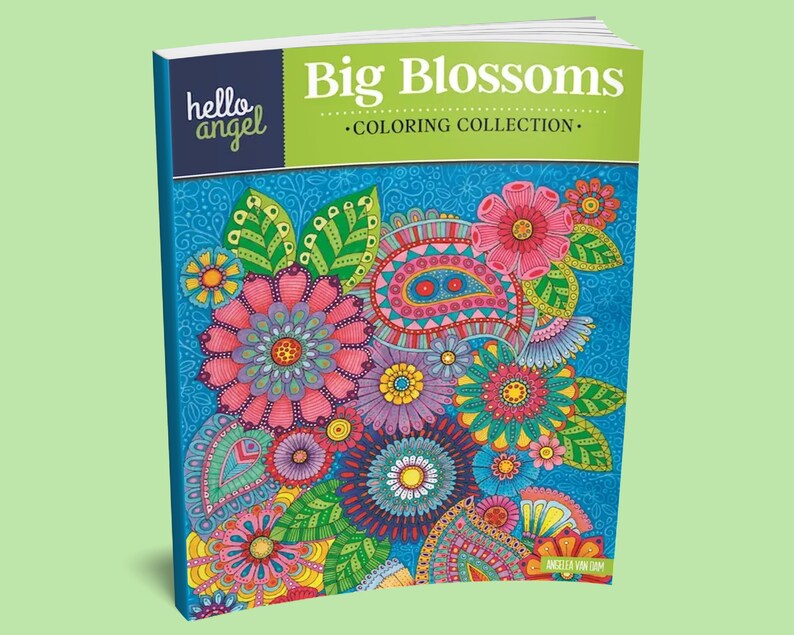 Coloring Book: Hello Angel Big Blossoms Mandala Coloring - Etsy