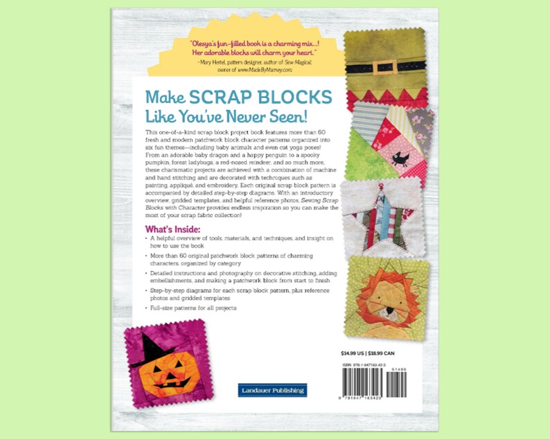 Sewing Scrap Blocks With Character Book Animal Quilt Block Etsy