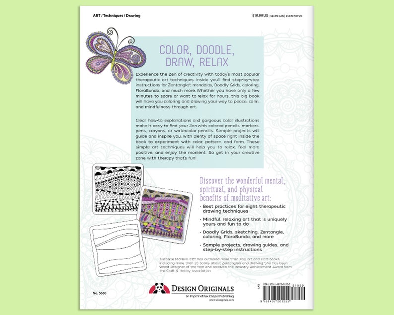 Zen Drawing Workbook Zentangle Book Doodling Gifts Etsy