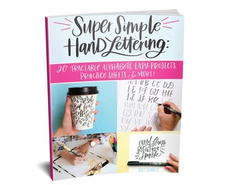Book: Super Simple Handlettering Book - Handlettering Workbook - Handlettering Worksheets - Handlettering Practice - Calligraphy Book