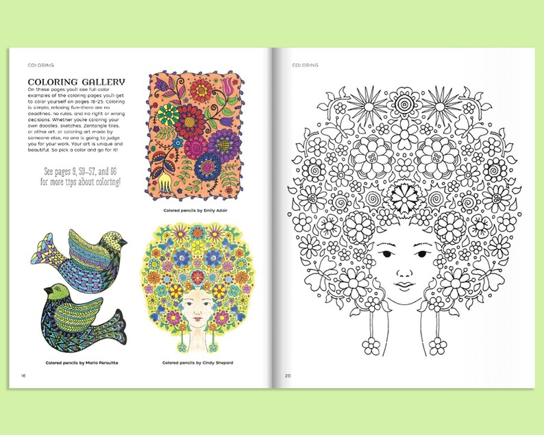 Zen Drawing Workbook Zentangle Book Doodling Gifts Etsy