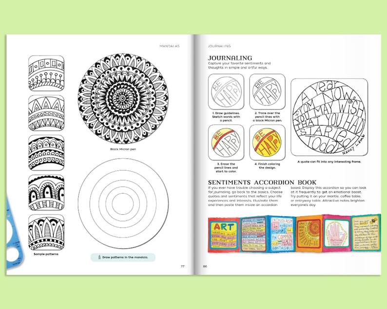 Zen Drawing Workbook Zentangle Book Doodling Gifts Etsy