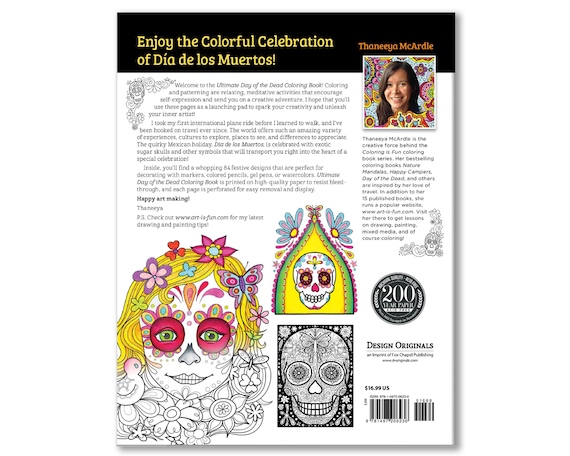 DAY OF THE DEAD Coloring Book For Markers & Colored Pencils Design  Originals New