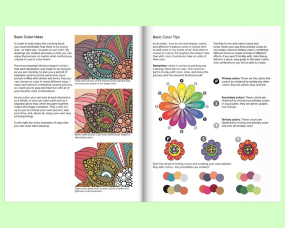 Harmony Adult Coloring Book, Coloring Book, Stress Relief, Hand Drawn,  Spiral Bound 