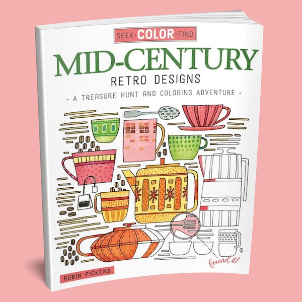 Coloring Book: Mid-Century Retro Designs Coloring Book - Adult Coloring Book - Retro Coloring Book