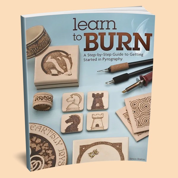 Book: Learn to Burn Pyrography Book - How to Woodburning Book - Pyrography Patterns - Woodburning Patterns - Woodworking Gift