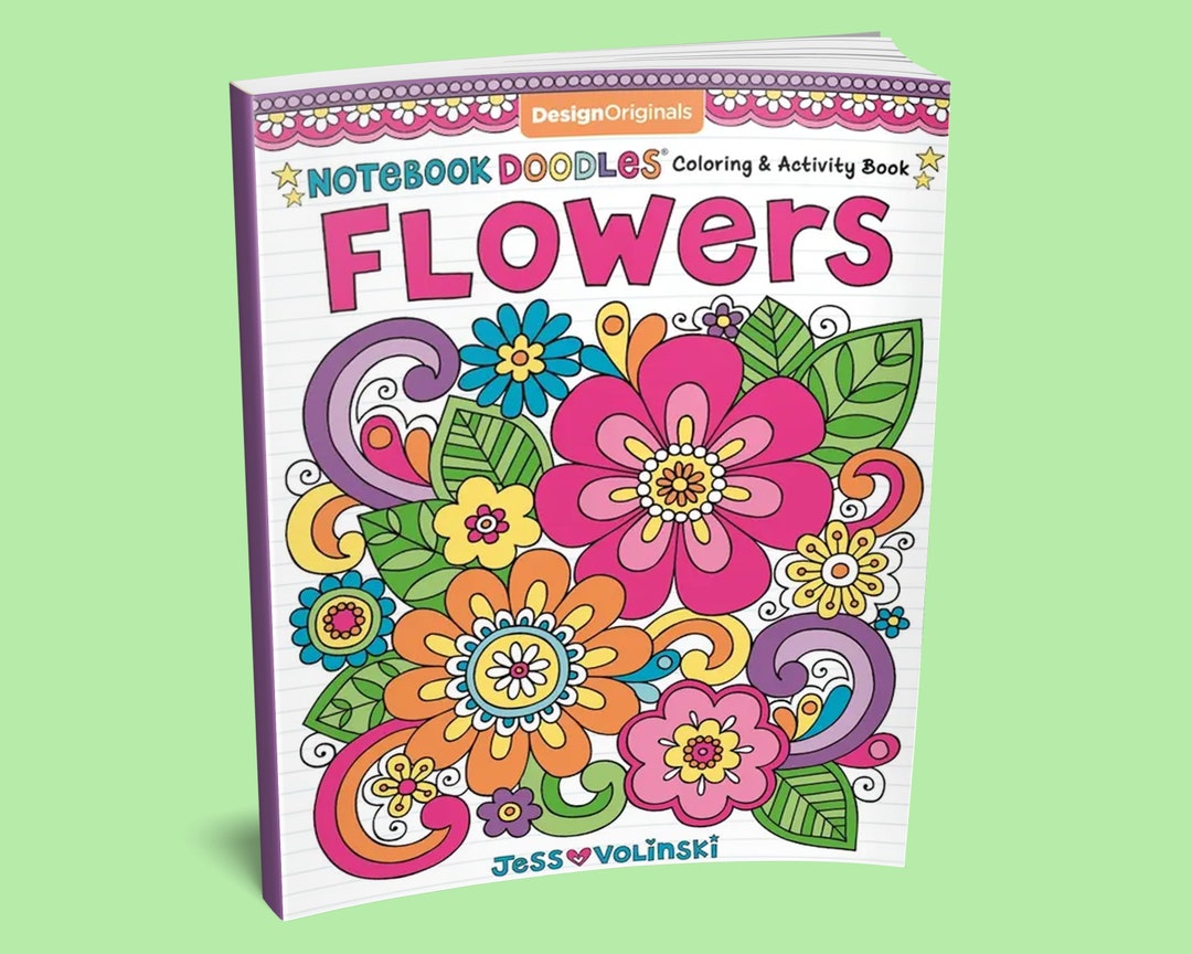 Coloring Book: Notebook Doodles Flowers & Activity Coloring Book - Teen