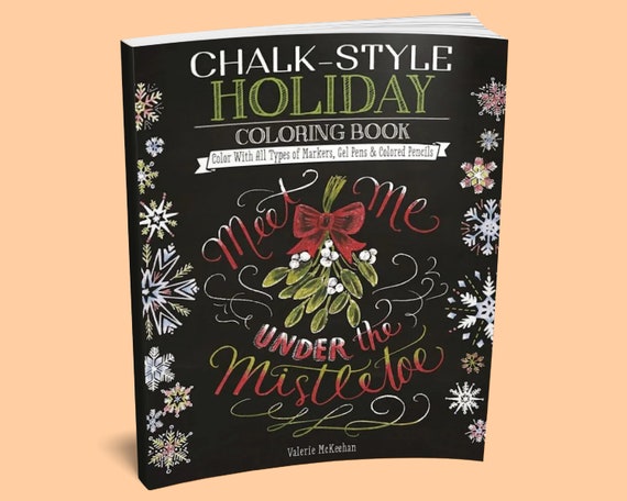 Coloring Book: Chalk-style Holiday Coloring Book Adult Coloring Book  Christmas Coloring Pages Velvet Coloring Fuzzy Poster Coloring 