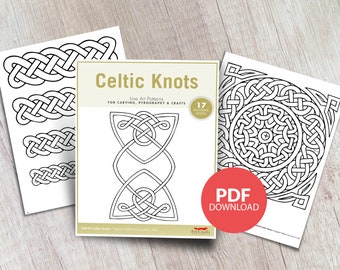 Patrones: Patrones imprimibles de nudos celtas - Descargar PDF - Regalo de carpintería - Regalo de tallado de madera - Regalo de carpintero