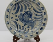 Chinese antique blue and white porcelain plate