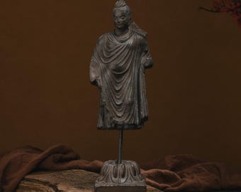 Stone stand buddha-Ancient Gandhara Schist Bodhisattva Statue/Home Decor,Buddha Sculpture,Family Anniversary,Gift,Christmas,Decorative Art
