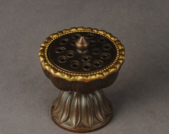 Quemador de incienso de bronce redondo antiguo - Ceremonia de aromaterapia tradicional antigua asiática, regalo especial