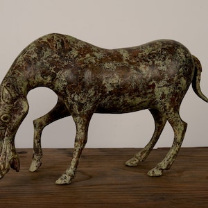 Asian Bronze Sculpture-Vintage Bronze Horse, Bronze Art Deco, Horse Sculpture, Horse，Book room art