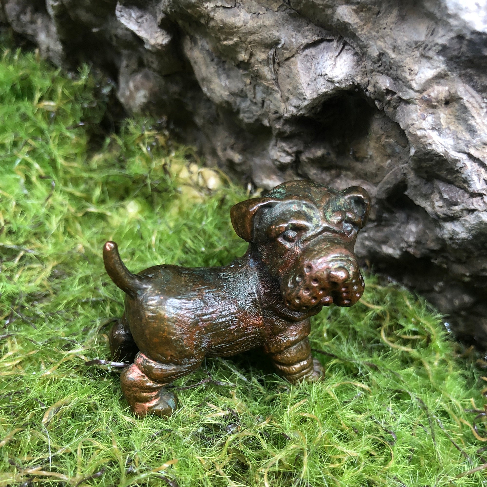 Bronze Dog-japanese Showa Bronze Sculpture/yard Decoration,home