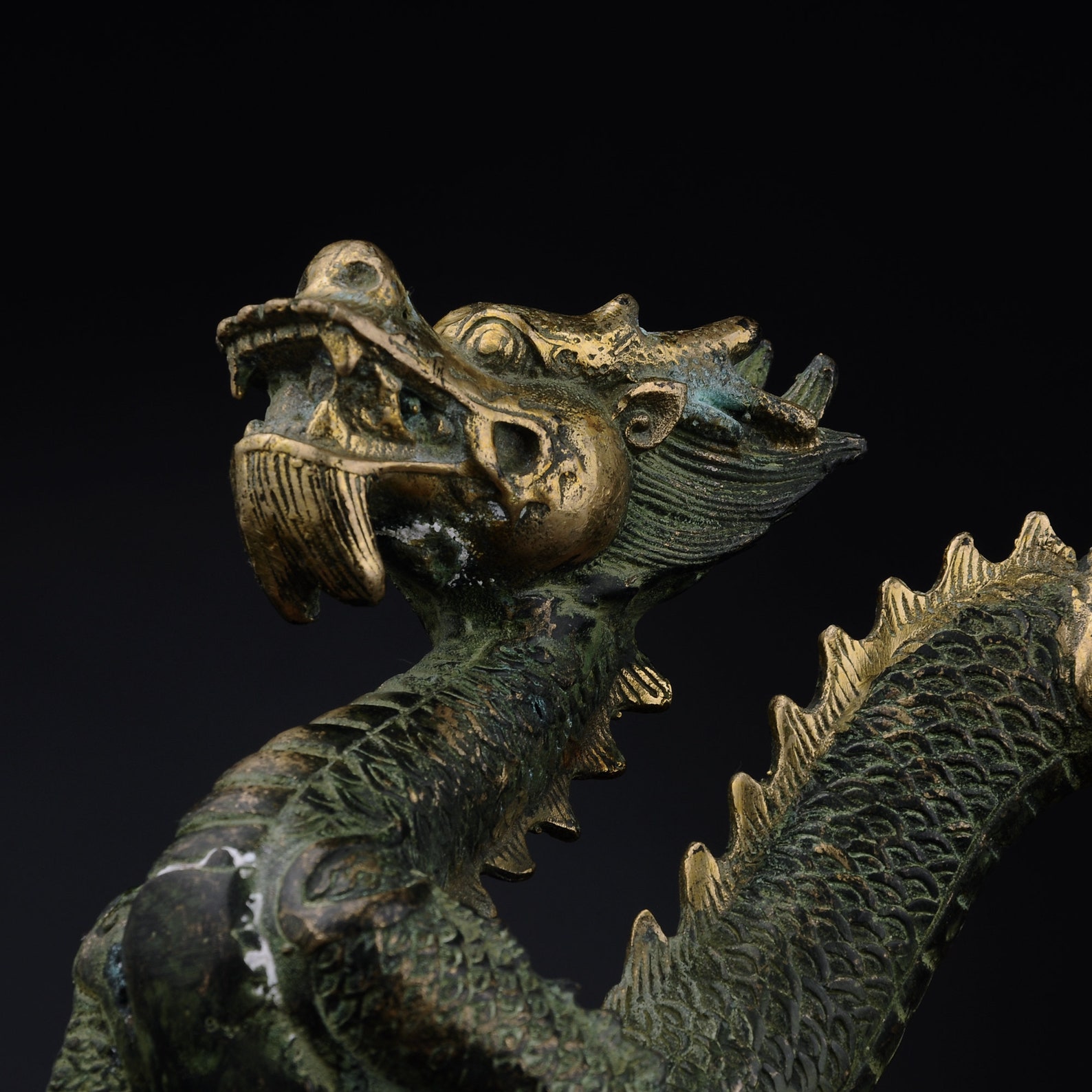Chinese Antique Bronze Dragon Sculpture Dragon Sculpture Etsy