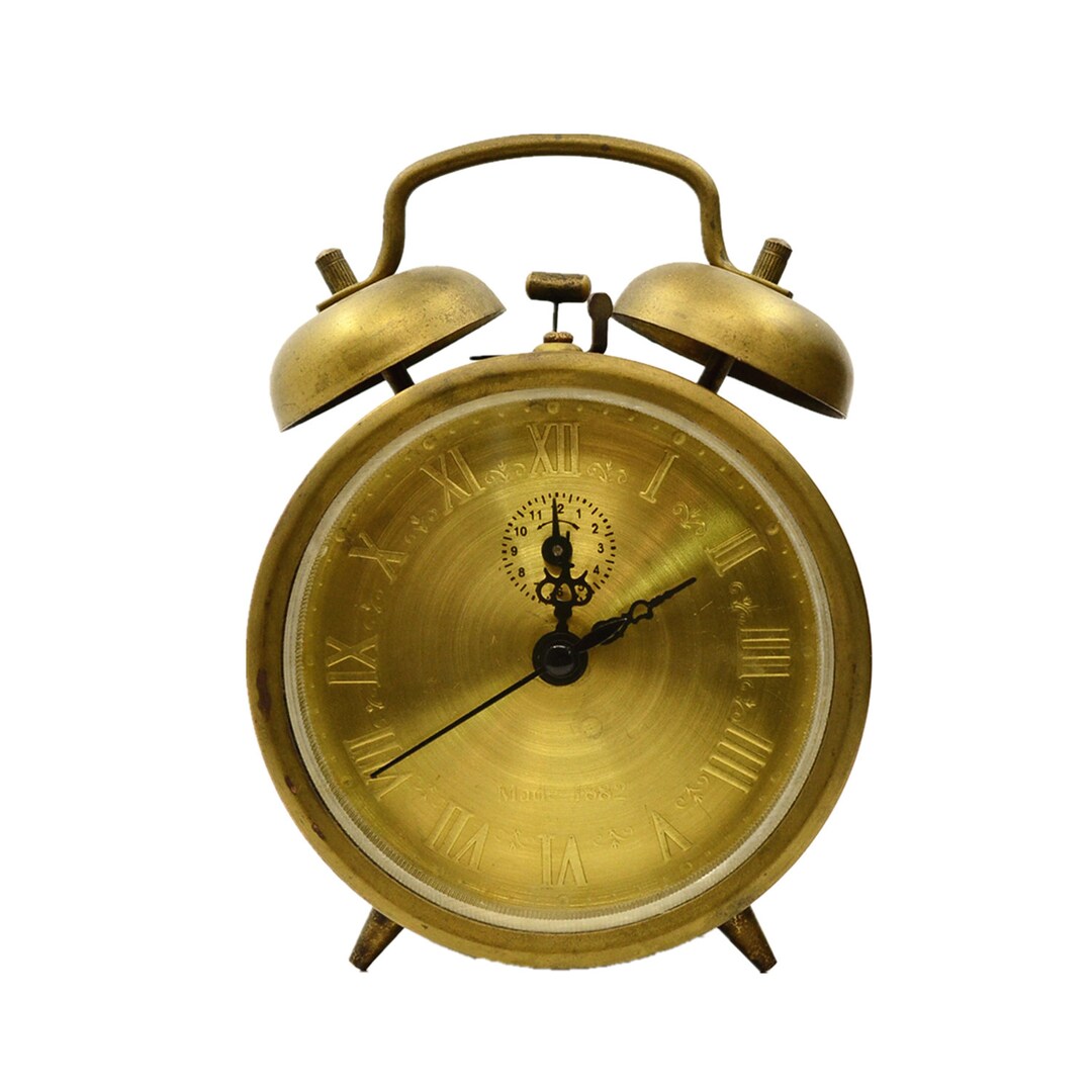Antique Copper Mechanical Alarm Clock: Roman Numerals, Two Bells - Etsy