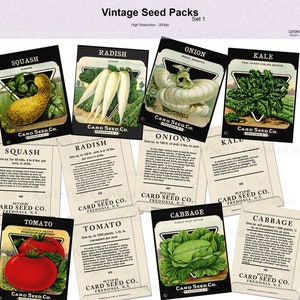 Antique Vegetable Seed Packets, Sticker Sheet, Vintage Seed Packs, Garden  Greenhouse Sign, Rustic Garden Shed, Victorian Ephemera Paper, 617 